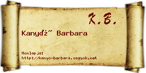 Kanyó Barbara névjegykártya