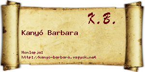 Kanyó Barbara névjegykártya