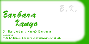 barbara kanyo business card